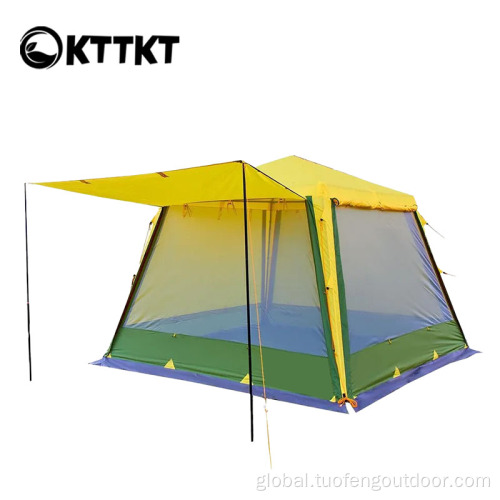 4.8kg yellow outdoor camping Four-sided tent